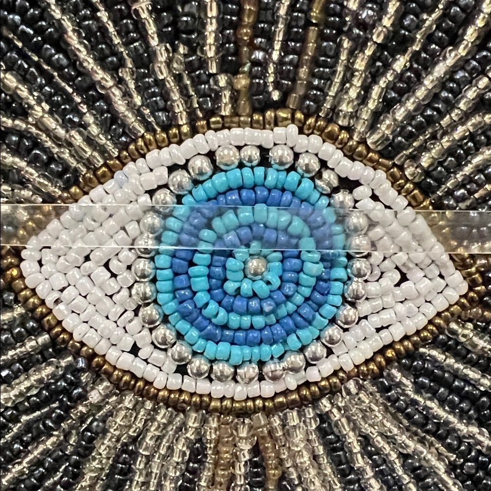 Sincerely Jules | Beaded Evil Eye 🪬 Wristlet/Wallet/Make-Up Bag - Picture 6 of 6